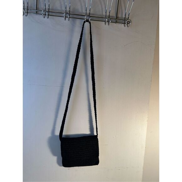 The Sak black crotchet bag shoulder strap 6"x7" - Picture 2 of 7
